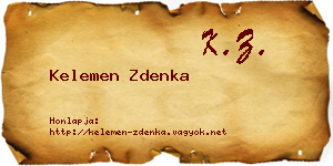 Kelemen Zdenka névjegykártya